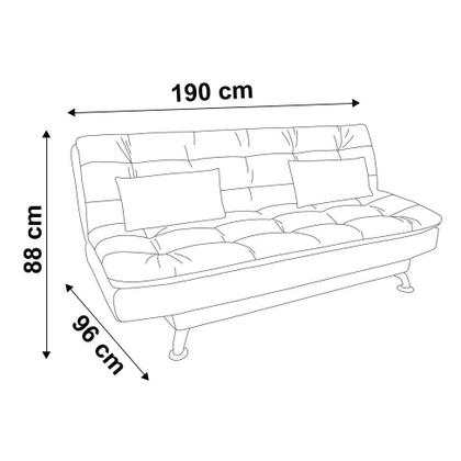 Sofá-Cama 3 Lugares Casal Premium material sintético Preto - Mobly Imagem de Sofá-Cama 3 Lugares Casal Premium material sintético Preto