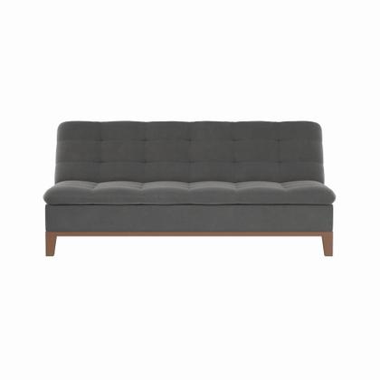 Sofá-Cama 3 Lugares Casal Premium Pretty Base e Pés de Madeira Suede Cinza - Mobly Imagem de Sofá-Cama 3 Lugares Casal Premium Pretty Base e Pés de Madeira Suede Cinza