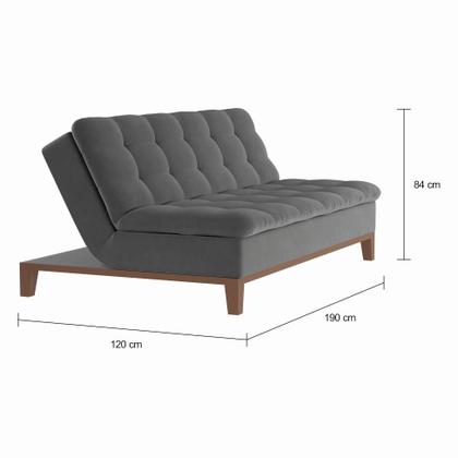 Sofá-Cama 3 Lugares Casal Premium Pretty Base e Pés de Madeira Suede Cinza - Mobly Imagem de Sofá-Cama 3 Lugares Casal Premium Pretty Base e Pés de Madeira Suede Cinza