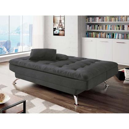 Sofá-Cama 3 Lugares Casal Premium Suede Cinza - Mobly Imagem de Sofá-Cama 3 Lugares Casal Premium Suede Cinza