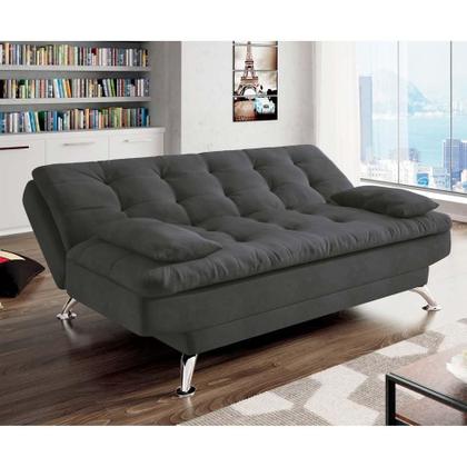 Sofá-Cama 3 Lugares Casal Premium Suede Cinza - Mobly Imagem de Sofá-Cama 3 Lugares Casal Premium Suede Cinza