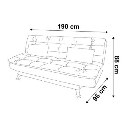 Imagem de Sofá-Cama 3 Lugares Casal Premium Suede Velvet Bege