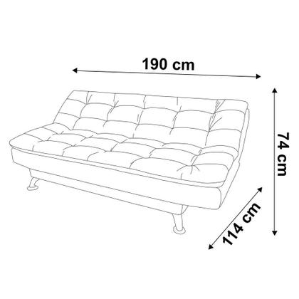 Imagem de Sofá-Cama 3 Lugares Casal Premium Suede Velvet Bege