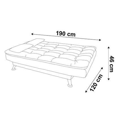 Imagem de Sofá-Cama 3 Lugares Casal Premium Suede Velvet Bege