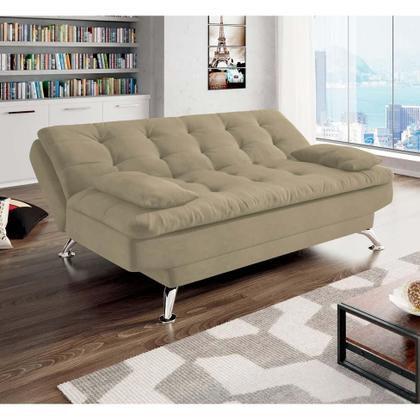Imagem de Sofá-Cama 3 Lugares Casal Premium Suede Velvet Bege