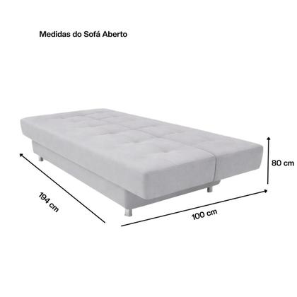 Imagem de Sofá Cama 3 Lugares Casal Reclinável Suede com Almofadas