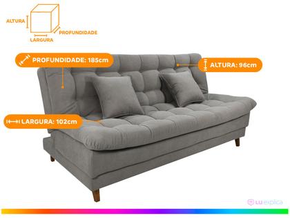 Imagem de Sofá-cama 3 Lugares Casal Reclinável Veludo Matrix Duda