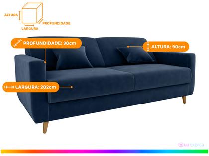 Imagem de Sofá-cama 3 Lugares Casal Reclinável Veludo Matrix Emília