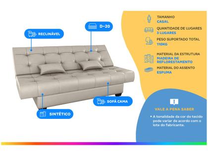 Imagem de Sofá-cama 3 Lugares Casal Reclinável Veludo Matrix Laila