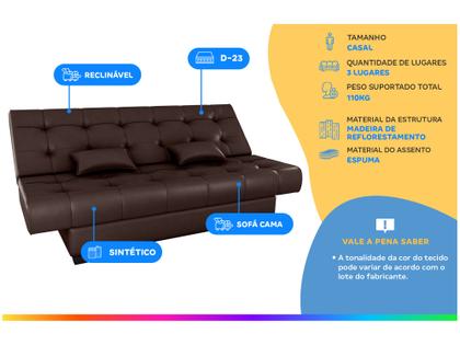Imagem de Sofá-cama 3 Lugares Casal Reclinável Veludo Matrix Laila