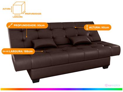 Imagem de Sofá-cama 3 Lugares Casal Reclinável Veludo Matrix Laila
