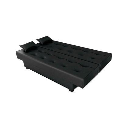 Imagem de Sofá Cama 3 Lugares Laila Sintetico Preto Matrix