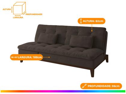 Imagem de Sofá-cama 3 Lugares Reclinável Suede Linoforte Jade
