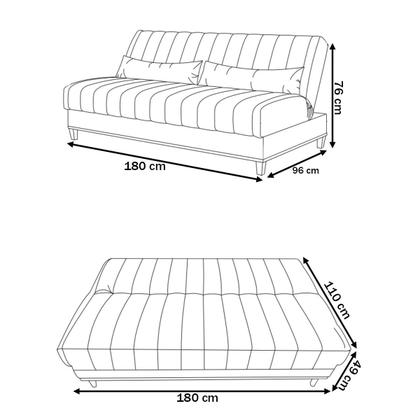 Imagem de Sofá Cama 3 Lugares Reclinável Tequila Azul - Viero Móveis