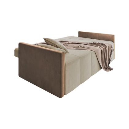 Imagem de Sofa Cama 4 Lugares Retrátil e Reclinável Paris 2,10m Veludo Areia/marrom