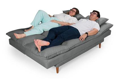 Imagem de Sofá Cama Andorra com Banqueta Suede