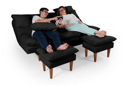 Imagem de Sofá Cama Andorra com Banqueta Suede