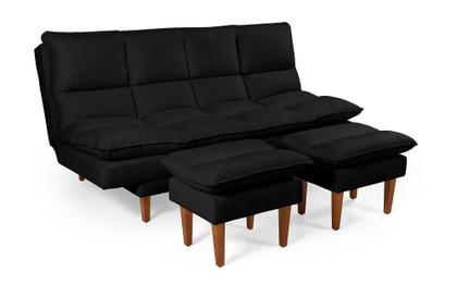 Imagem de Sofá Cama Andorra com Banqueta Suede