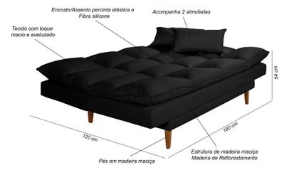 Imagem de Sofá Cama Andorra com Banqueta Suede