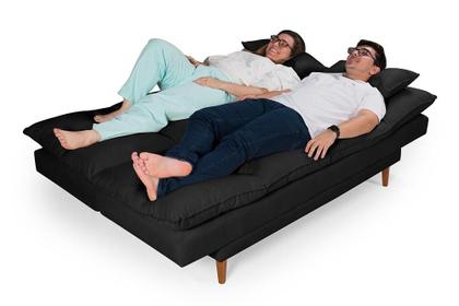 Imagem de Sofá Cama Andorra com Banqueta Suede