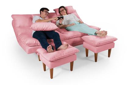 Imagem de Sofá Cama Andorra com Banqueta Suede