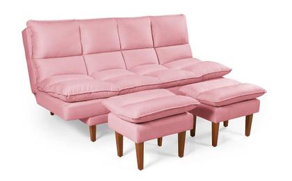 Imagem de Sofá Cama Andorra com Banqueta Suede