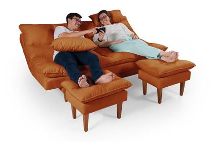 Imagem de Sofá Cama Andorra com Banqueta Suede