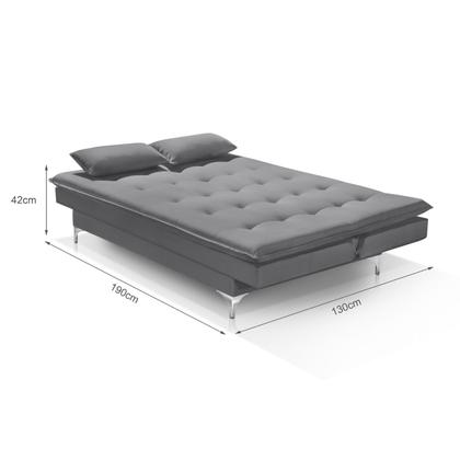 Imagem de Sofá Cama Bangkok Alto Conforto Aveludado c/ Almofadas