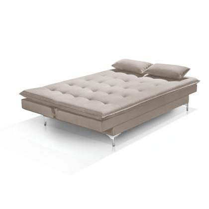 Imagem de Sofá Cama Bangkok Pés Cromados Tecido Alta Qualidade Veludo