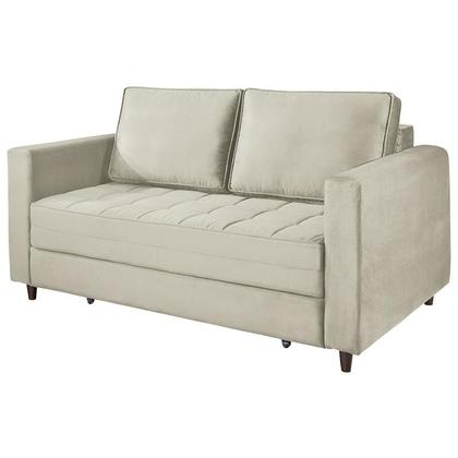 Imagem de Sofá Cama Belize 2 Lugares Com Pés de Madeira e Rodízios