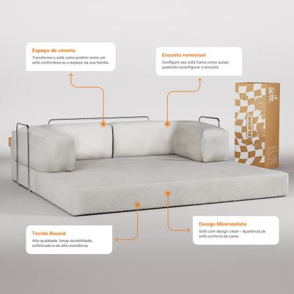 Imagem de Sofá Cama Bloom  Retrátil e modular  Sofá na Caixa