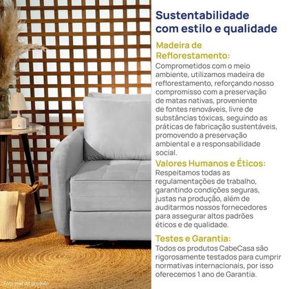 Imagem de Sofá Cama Casal 150cm Mode CabeCasa MadeiraOriginals