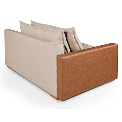 Imagem de Sofá-Cama Casal 2 Lugares com Baú Lateral Panamá Linho Chocolate