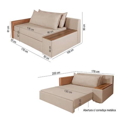 Sofá-Cama Casal 2 Lugares com Baú Lateral Panamá Linho Chocolate - Mobly Imagem de Sofá-Cama Casal 2 Lugares com Baú Lateral Panamá Linho Chocolate