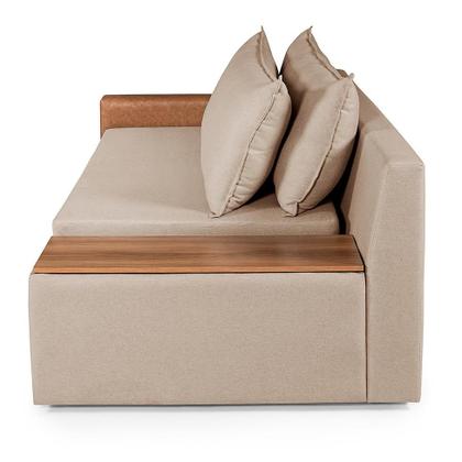 Imagem de Sofá-Cama Casal 2 Lugares com Baú Lateral Panamá Linho Chocolate