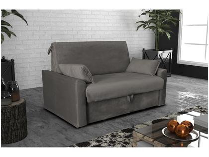 Imagem de Sofá-cama Casal 2 Lugares com Baú Reclinável Veludo Matrix Cristal
