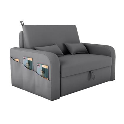 Imagem de Sofá-Cama Casal 2 Lugares Lady Dai com Baú Suede Cinza