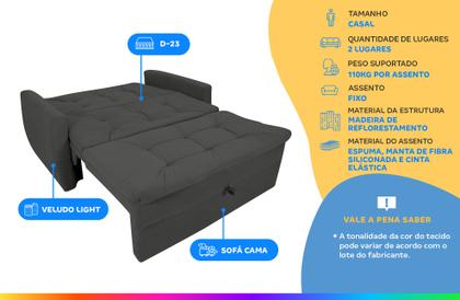 Sofá-cama Casal 2 Lugares Reclinável Veludo Matrix Meg Imagem de Sofá-cama Casal 2 Lugares Reclinável Veludo Matrix Meg