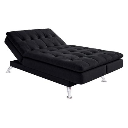 Imagem de Sofá-Cama Casal 3 Lugares Amanda I Suede com Almofadas Preto