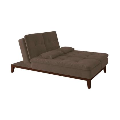 Imagem de Sofá-Cama Casal 3 Lugares Amanda Suede com Almofadas Castanho
