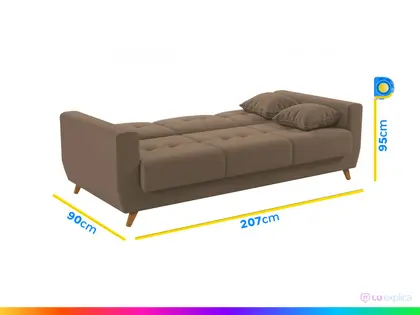 Imagem de Sofá-cama Casal 3 Lugares com Baú Reclinável Veludo Matrix Pâmela