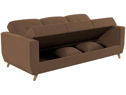 Imagem de Sofá-cama Casal 3 Lugares com Baú Reclinável Veludo Matrix Pâmela