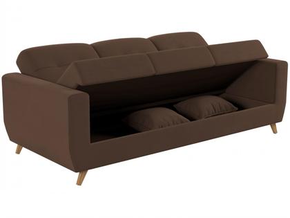 Imagem de Sofá-cama Casal 3 Lugares com Baú Reclinável Veludo Matrix Pâmela
