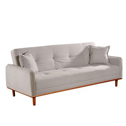 Imagem de Sofá-Cama Casal 3 Lugares Dacar Linho Cinza 186 cm