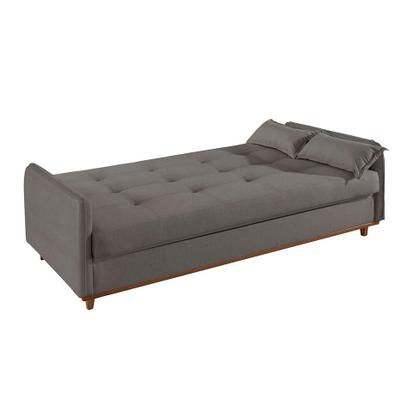 Imagem de Sofá-Cama Casal 3 Lugares Ipanema com Baú Linho Cinza