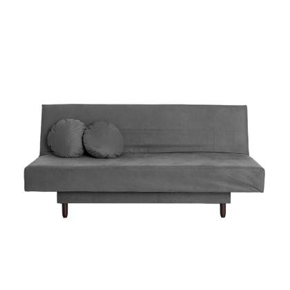 Sofá-Cama Casal 3 Lugares Jimmy Suede Grafite - Mobly Imagem de Sofá-Cama Casal 3 Lugares Jimmy Suede Grafite