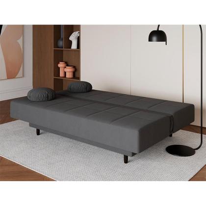 Sofá-Cama Casal 3 Lugares Jimmy Suede Grafite - Mobly Imagem de Sofá-Cama Casal 3 Lugares Jimmy Suede Grafite