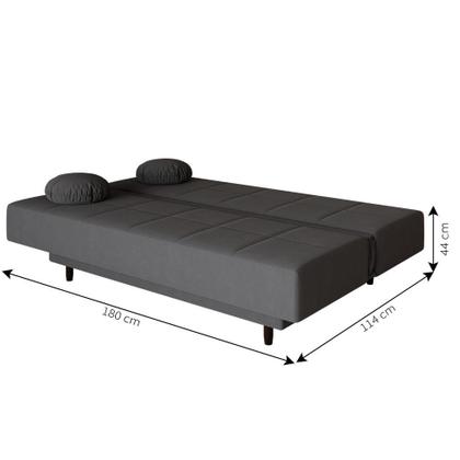 Sofá-Cama Casal 3 Lugares Jimmy Suede Grafite - Mobly Imagem de Sofá-Cama Casal 3 Lugares Jimmy Suede Grafite