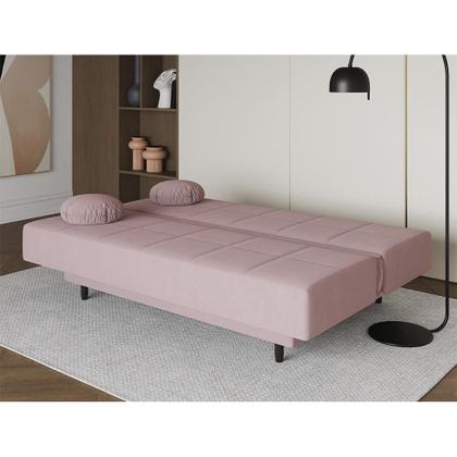 Sofá-Cama Casal 3 Lugares Jimmy Suede Rosa Claro - Mobly Imagem de Sofá-Cama Casal 3 Lugares Jimmy Suede Rosa Claro