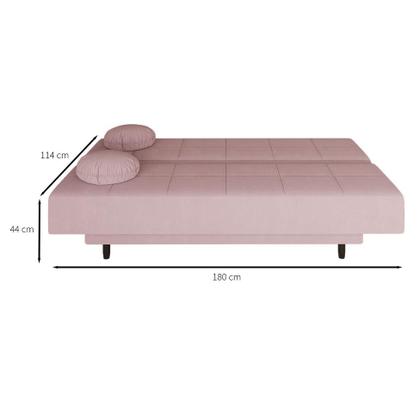 Sofá-Cama Casal 3 Lugares Jimmy Suede Rosa Claro - Mobly Imagem de Sofá-Cama Casal 3 Lugares Jimmy Suede Rosa Claro